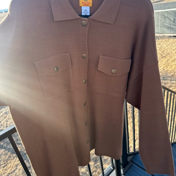 Ruby Rd. Tan Button-Up Jacket - Picture 4 of 7